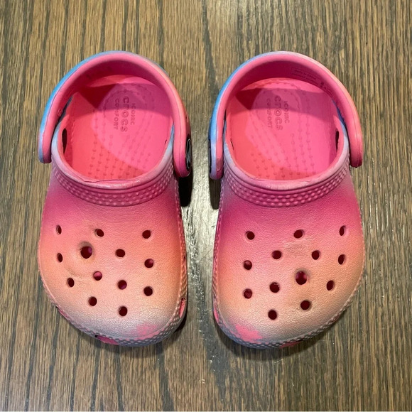 Classic Color Dip Clog Toddlers in Hyper Pink/Multi size 4 - Picture 2 of 12